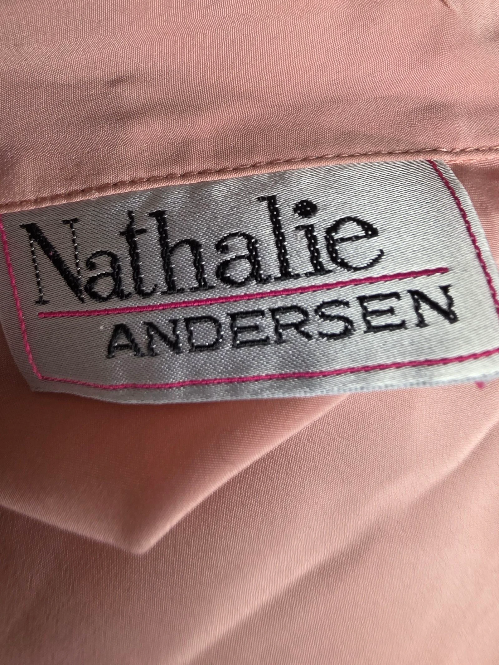 🍒Vintage 90's Frans merk🍒 satijn roze poeder nathalie andersen maat 42/44 hemd – photo 6